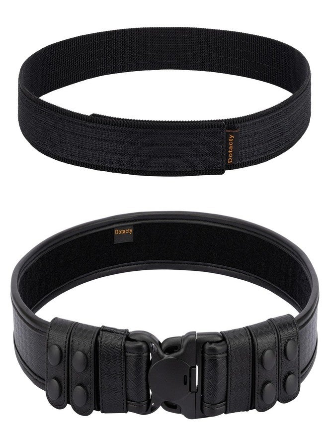 Dotacty Basketweave Duty Belts Police Law Enforcement Sheriff Security Work 2" Outer Belt w/Loop Liner Tri-Release Buckle 4 Keepers 1.5" Hook Underbelt M - Image 4